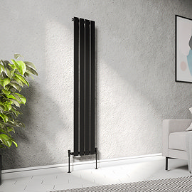 Urban Vertical Radiator - Matt Black - Single Panel (1600mm High) 304mm Wide