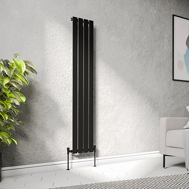 Urban Vertical Radiator - Matt Black - Single Panel (1600x304mm)