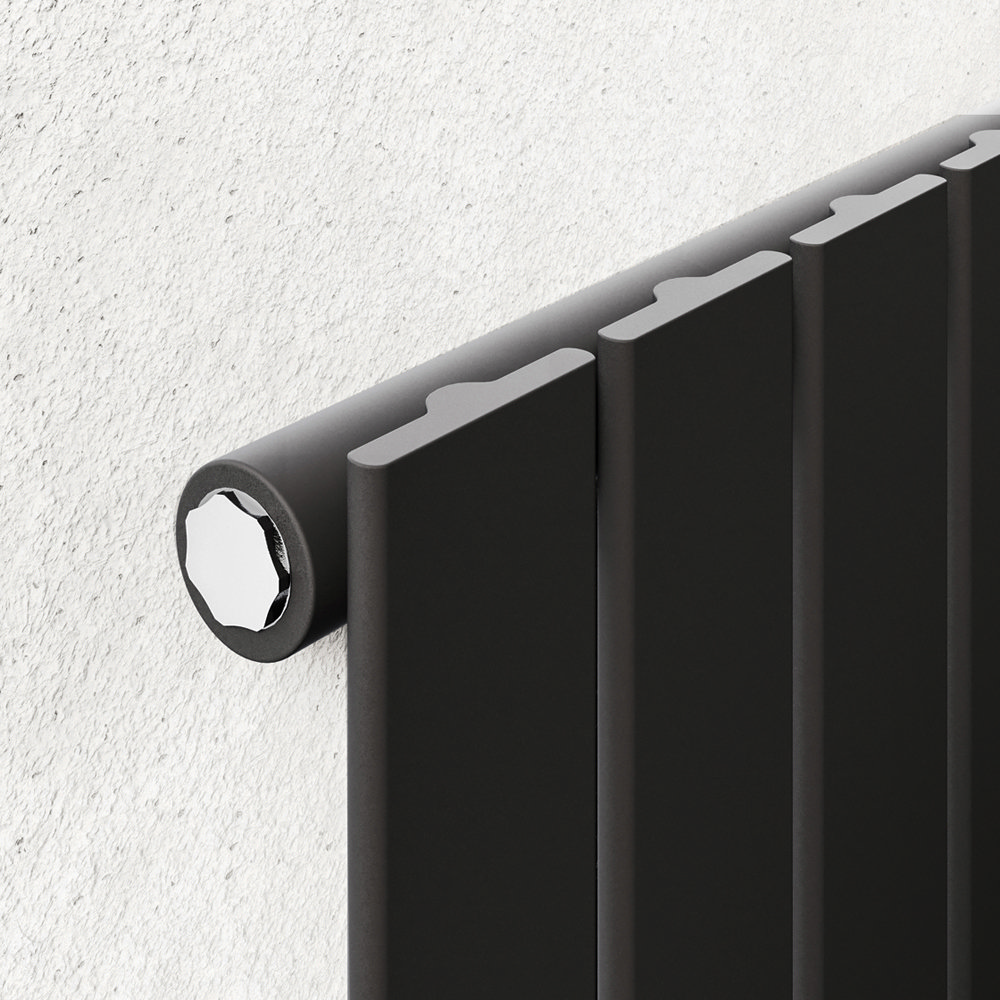 Urban Vertical Radiator - Matt Black - Single Panel (1600mm High) 456mm ...