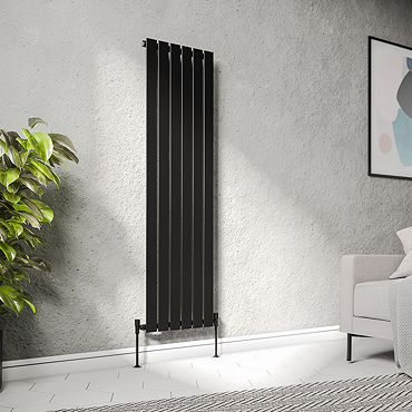 Urban Vertical Radiator - Matt Black - Single Panel (1600mm High) 456mm Wide