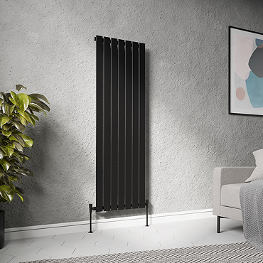 Urban Vertical Radiator - Matt Black - Single Panel (1600mm High) 532mm Wide