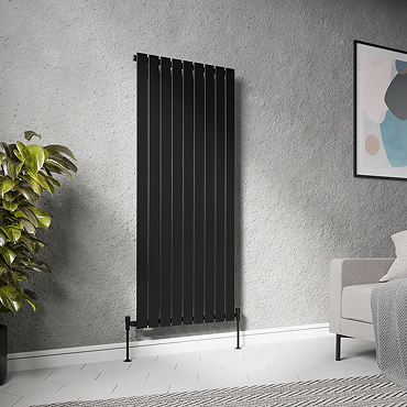 Urban Vertical Radiator - Matt Black - Single Panel (1600mm High) 684mm Wide