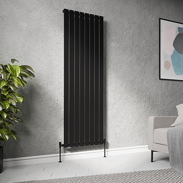 Urban Vertical Radiator - Matt Black - Single Panel (1800mm High) 608mm Wide
