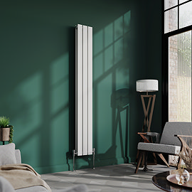 Urban Vertical Radiator - White - Double Panel (1600mm High) 228mm Wide