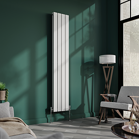 Urban Vertical Radiator - White - Double Panel (1600mm High) 304mm Wide