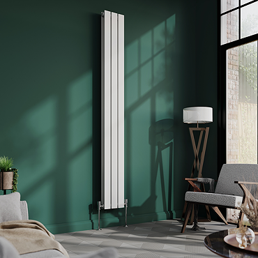 Urban Vertical Radiator - White - Double Panel (1800mm High) 228mm Wide