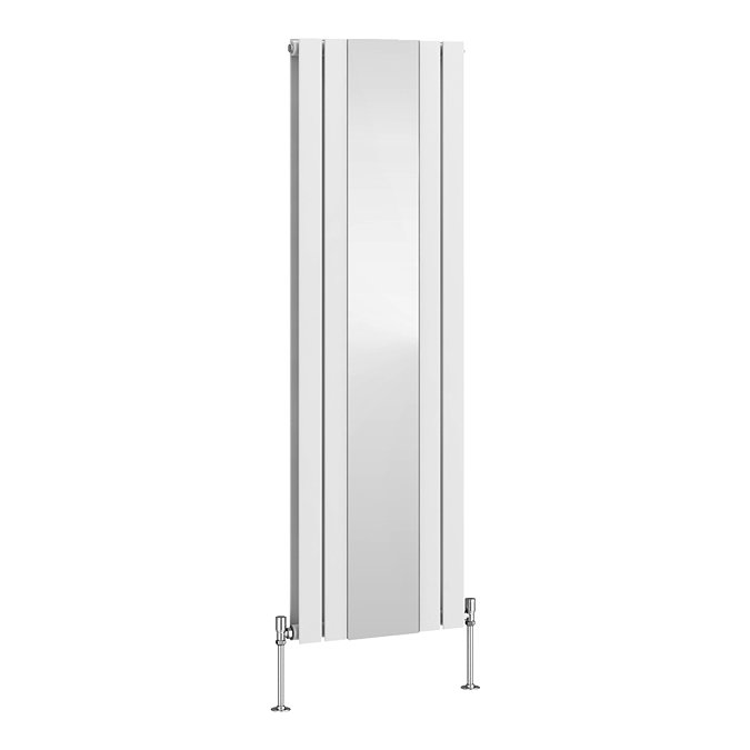Urban White Vertical Radiator with Mirror – Double Panel, 1600 x 504mm