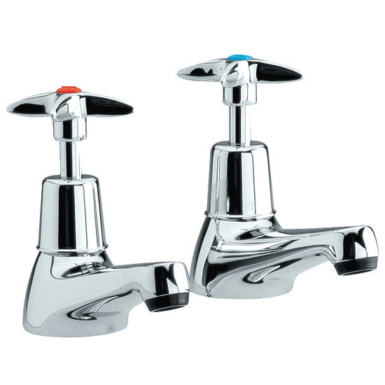 Ultra Solo Crosstop Bath Taps - Chrome - CE302 Large Image