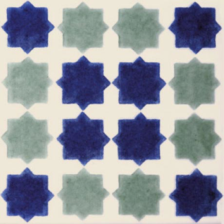 V&A - 6 Mina Blue/Green Decor Wall Tiles - 152x152mm - VA03865 Large Image