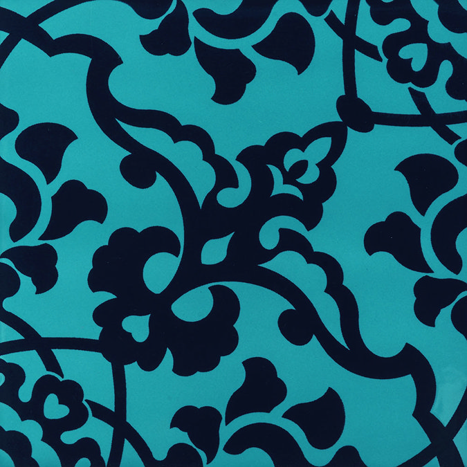 V&A - 6 Santiago Turquoise Decor Wall Tiles - 198x198mm - VA03209 Large Image