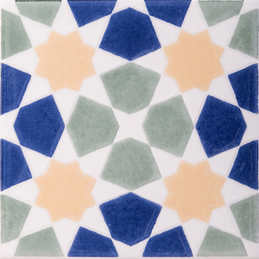 V&A - 9 Omar Multicolour Floor Tiles - 331x331mm - VA03902 Profile Large Image