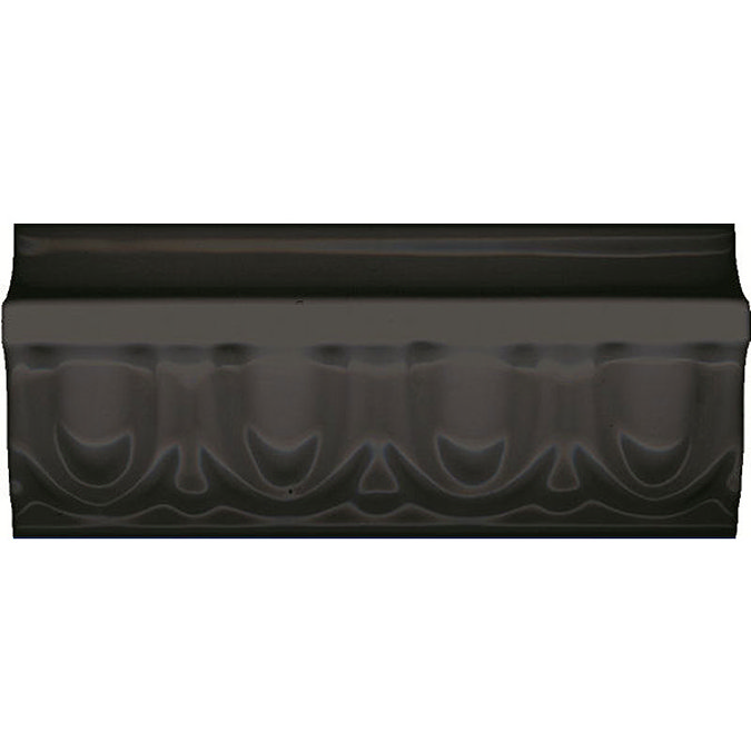 V&A - Black Egg & Dart Border Wall Tile - 152x63mm - VA4004 Large Image