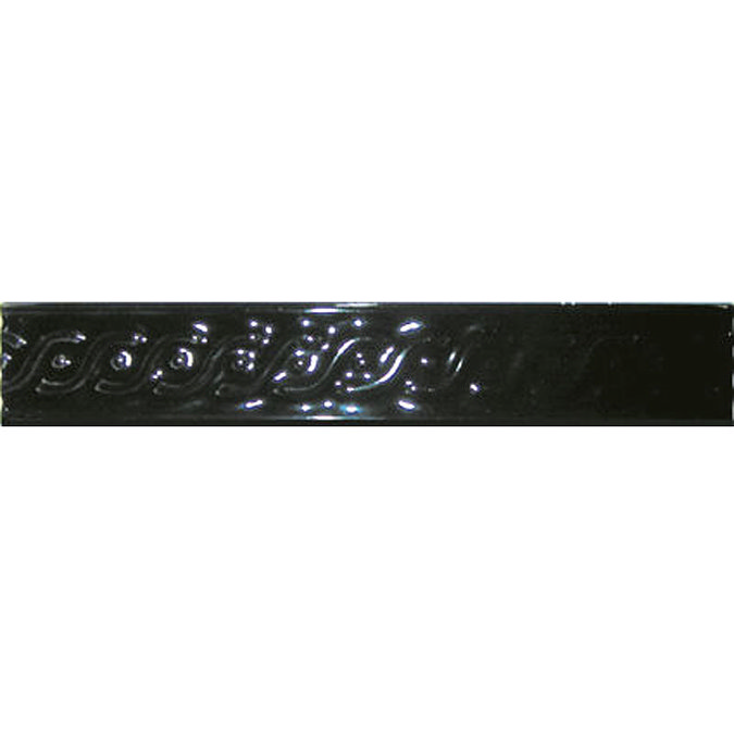 Black Serpentine Border Wall Tile - 152x25mm Large Image