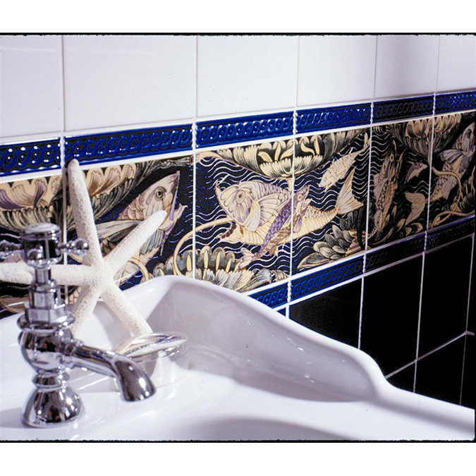 V&A - Fish Panel Set 4 Decor Wall Tiles - 152x152mm - VA901024 Profile Large Image