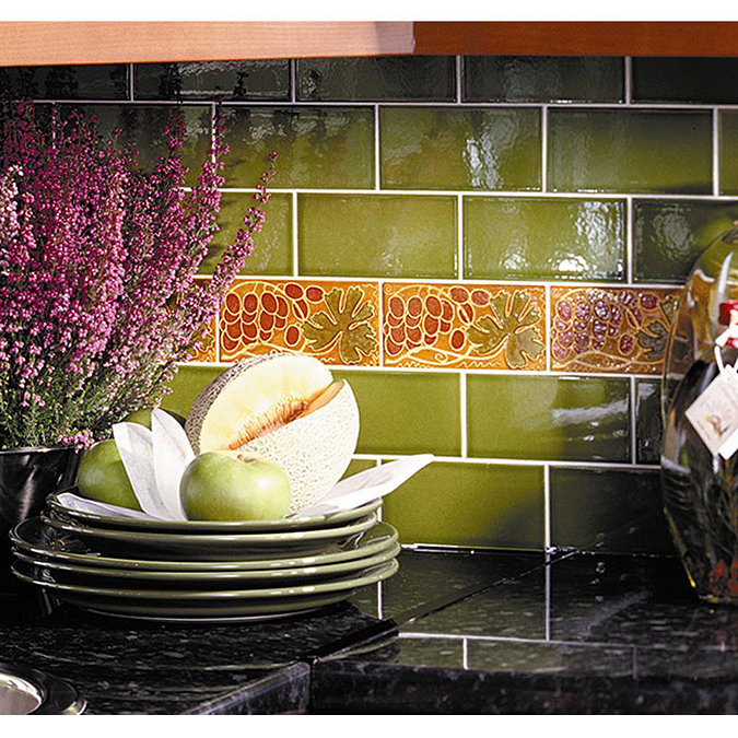V&A - Grapes Decor Wall Tile - 152x76mm - VA90105 Profile Large Image