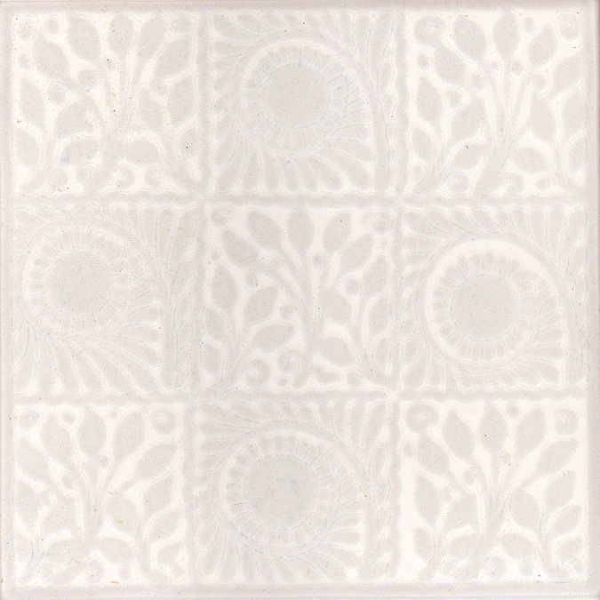 White 9 Square Decor Wall Tile - 152x152mm Large Image