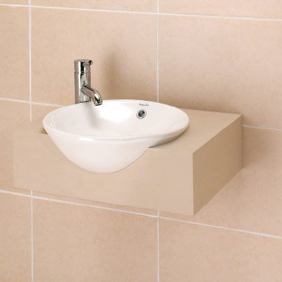 Vada 420 Semi Recessed Ceramic Basin - 230600 Large Image