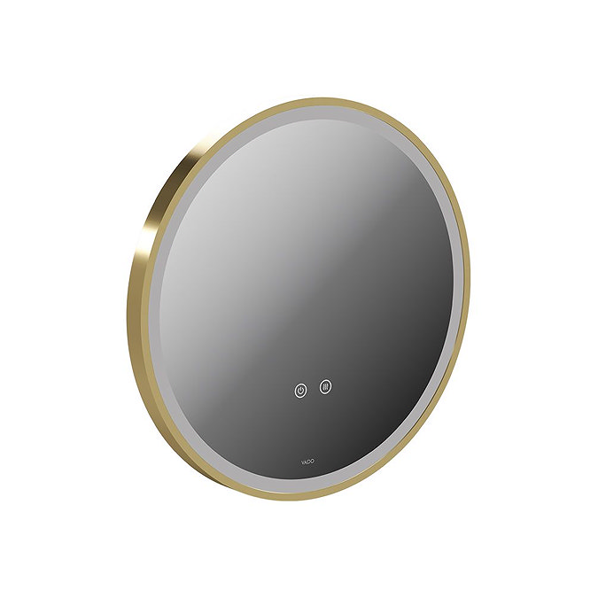 Vado Cameo 500mm Illuminated Round Mirror - Satin Brass