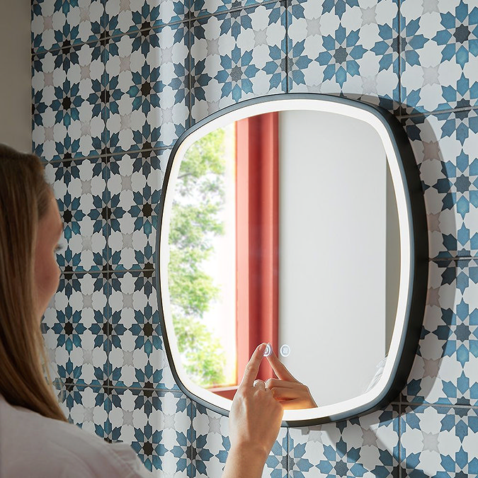 Vado Cameo 500mm Illuminated Soft Square Mirror - Matt Black