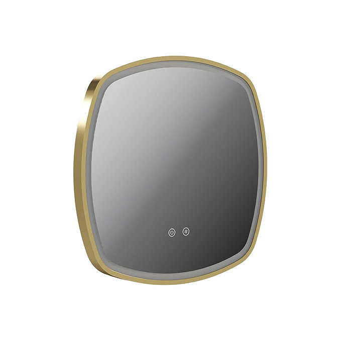 Vado Cameo 500mm Illuminated Soft Square Mirror - Satin Brass