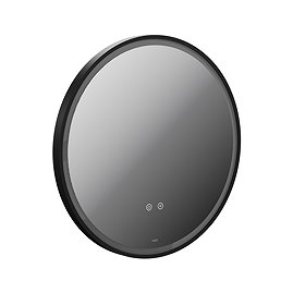 Vado Cameo 600mm Illuminated Round Mirror - Matt Black