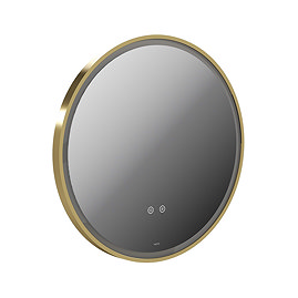 Vado Cameo 600mm Illuminated Round Mirror - Satin Brass