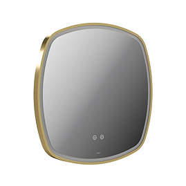 Vado Cameo 600mm Illuminated Soft Square Mirror - Satin Brass