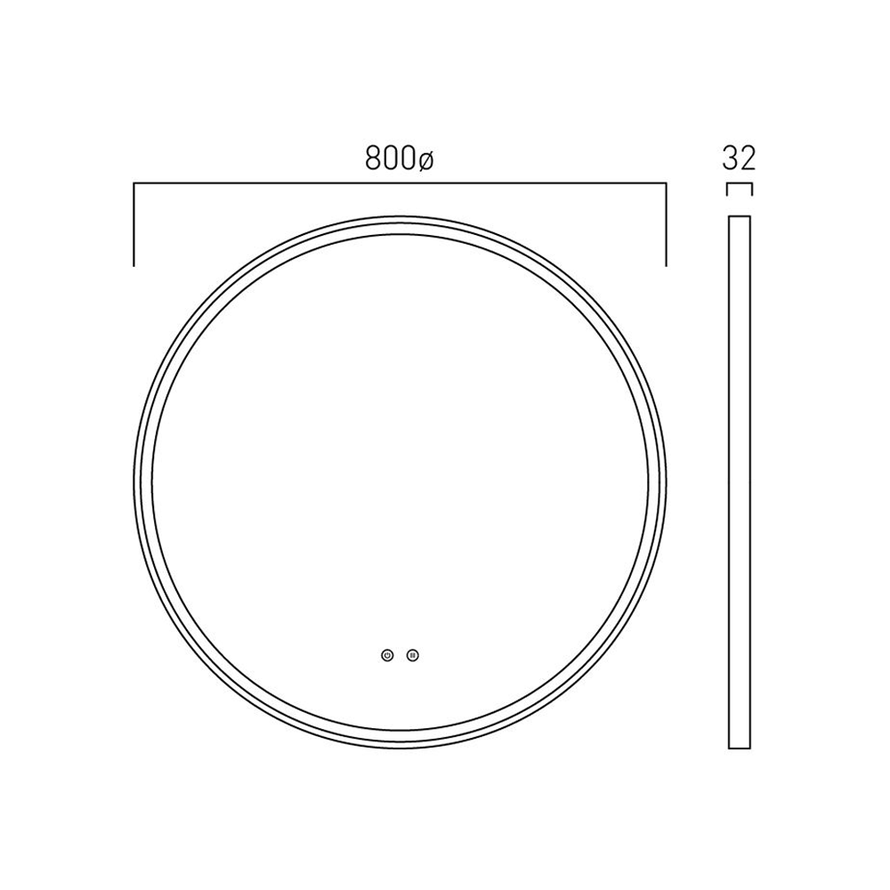 Vado Cameo 800mm Illuminated Round Mirror - Satin Brass