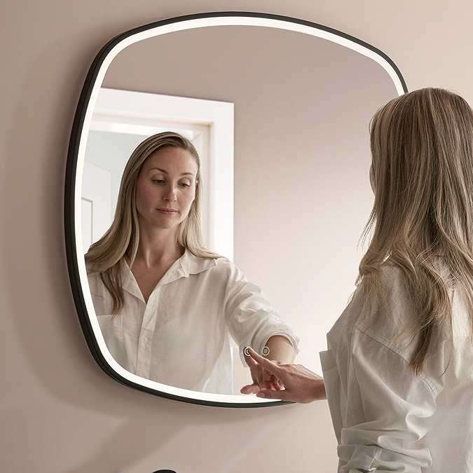 Vado Cameo 800mm Illuminated Soft Square Mirror - Matt Black