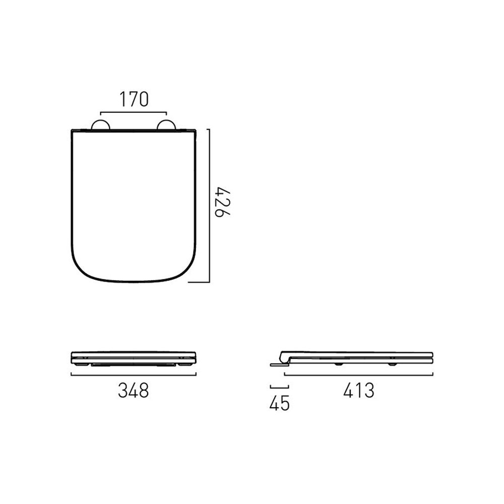 Vado Cameo Back-to-Wall Soft Square Toilet Pan + Soft Close Seat