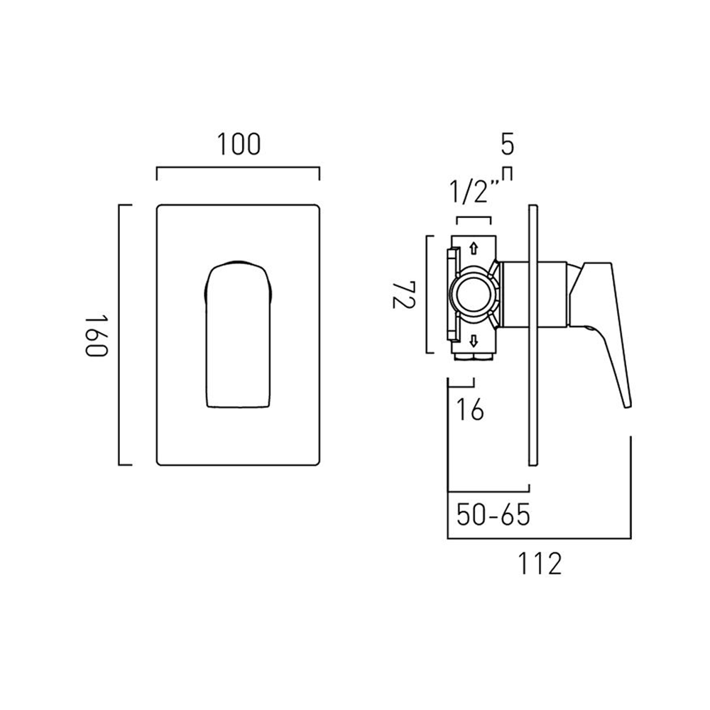 Vado Cameo Concealed Manual Shower Valve - Satin Brass