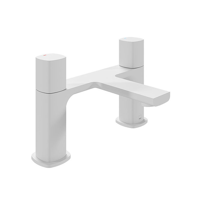 Vado Cameo Deck Mounted Bath Mixer - Matt White