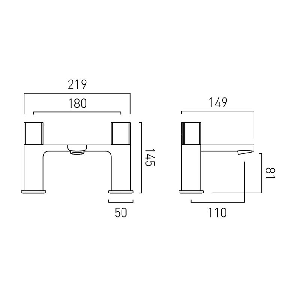 Vado Cameo Deck Mounted Bath Mixer - Satin Brass