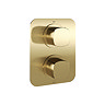 Vado Cameo Double Outlet Concealed Thermostatic Shower Valve - Satin Brass
