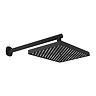 Vado Cameo Fixed Rectangular Shower Head and Wall Arm - Matt Black