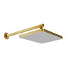 Vado Cameo Fixed Rectangular Shower Head and Wall Arm - Satin Brass