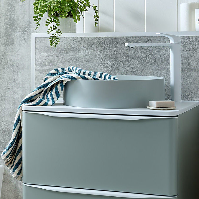 Vado Cameo Lever Extended Basin Mixer - Matt White