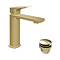 Vado Cameo Lever Low‑Pressure Basin Mixer & Waste - Satin Brass