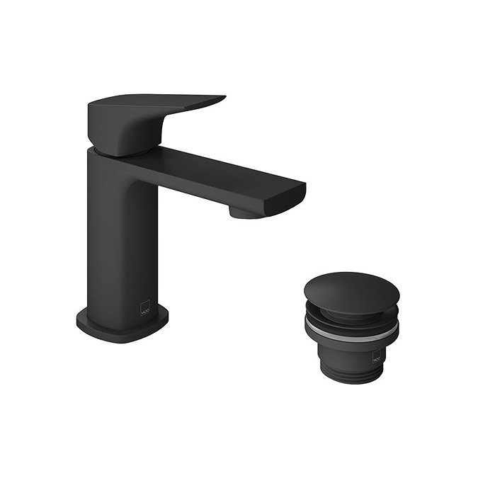 Vado Cameo Lever Low-Pressure Mini Basin Mixer & Waste - Matt Black