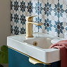 Vado Cameo Lever Low-Pressure Mini Basin Mixer & Waste - Satin Brass