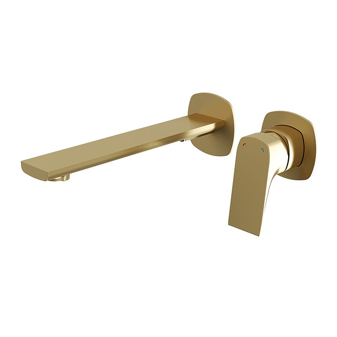 Vado Cameo Lever Low-Pressure Wall Mounted Basin Mixer - Satin Brass