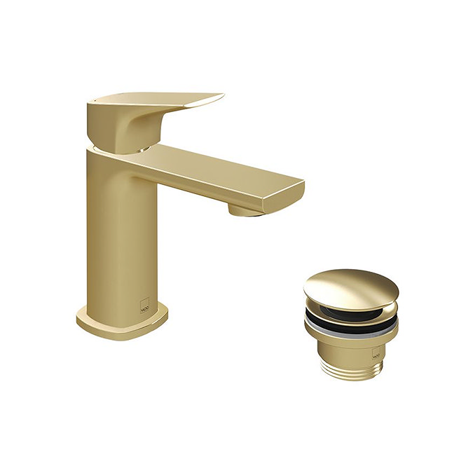 Vado Cameo Lever Mini Basin Mixer & Waste - Satin Brass