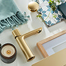 Vado Cameo Leverless Basin Mixer & Waste - Satin Brass