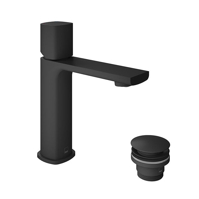 Vado Cameo Leverless Low‑Pressure Basin Mixer & Waste - Matt Black
