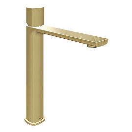 Vado Cameo Leverless Low-Pressure Extended Basin Mixer - Satin Brass