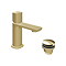 Vado Cameo Leverless Low-Pressure Mini Basin Mixer & Waste - Satin Brass