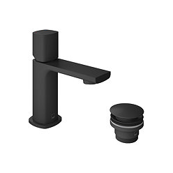 Vado Cameo Leverless Mini Basin Mixer & Waste - Matt Black