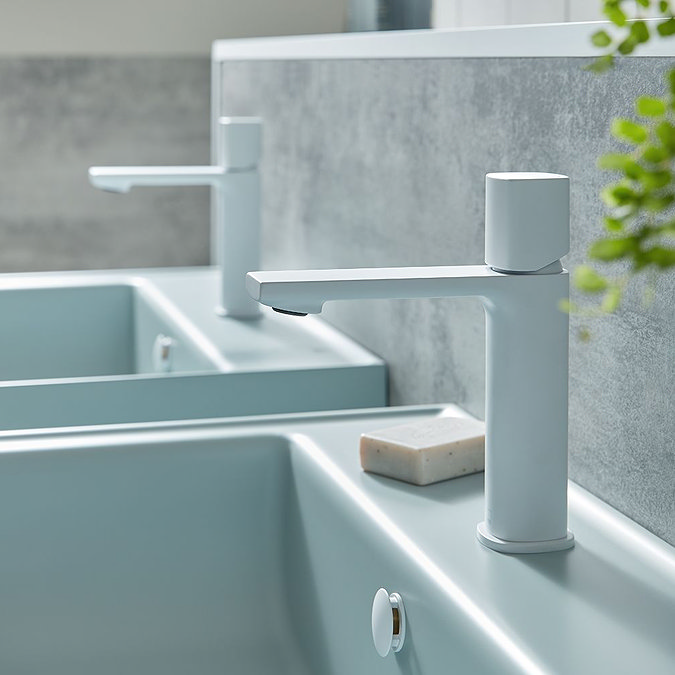 Vado Cameo Leverless Mono Basin Mixer Tap - Matt White