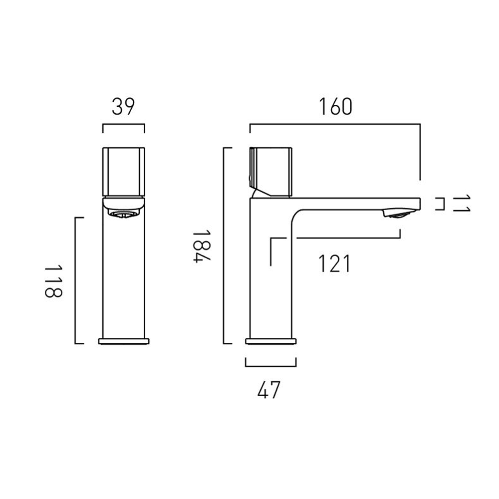 Vado Cameo Leverless Mono Basin Mixer Tap - Satin Brass
