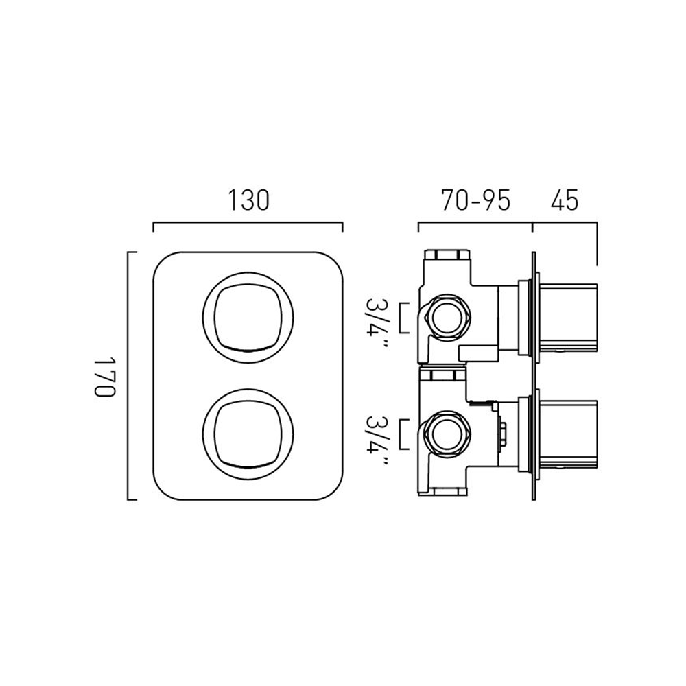Vado Cameo Shower Pack with Multi Function Handset - Satin Brass
